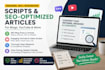 write script and article for financen history blogs