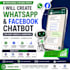 build ai whatsapp chatbot ,facebook chatbot using botpress automation