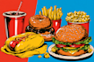 food pop art illustrations
