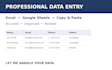 do excel data entry and PDF conversion