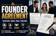 draft professional founder agreement, cofounder contract and startup partnership