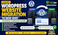 do wordpress website migration to new host, change domain name