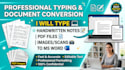 type handwritten notes, PDF, or images to word