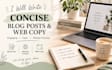 concise blog posts and web copy