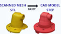 reverse engineer part, 3d scans and stl, step, obj file into editable cad model