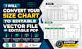 convert your size chart to editable vector file or editable PDF