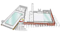 design swimming pool plan with electrical and lighting layout for city permit