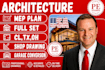 create apartment building permit drawings and plans, structural USA plan