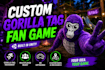 create a gorilla tag fan game in unity