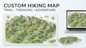 design custom hiking map, trail map, trekking and adventure map
