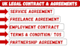write professional UK compliant business contracts