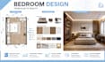 design bedroom apartment layout, space plan with furniture and 3d visualization
