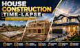 create realistic house construction time lapse videos