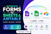 integrate google sheets and airtable database for crm, lead and form automation