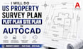 do US property survey plan plot plan site plan in autocad
