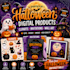 create digital halloween clipart, invitations and wall art
