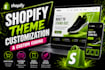 do shopify theme customization and custom coding