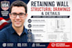 design retaining wall structural drawings and details