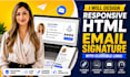 design responsive HTML email signature with clickable links