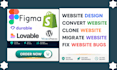 clone convert migrate lovable ai replt figma webflow durable shopify wordpress