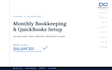 do monthly bookkeeping and quickbooks setup