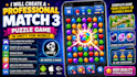create a professional match 3 puzzle game in unity for mobile