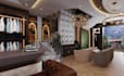 redesign luxury retail store with reception desk counter custom logo wall setup