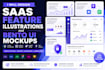 design saas feature illustrations and bento UI mockups