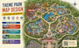 design theme park map, amusement park map, visitor guide, wayfinding map design