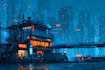 create stunning sci fi city illustrations