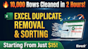 remove duplicates, fix errors, and sort messy excel data
