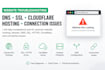 troubleshoot SSL, dns, cloudflare and website connection issues