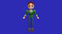 create lowpoly character model, custom animation, crunchy pixel, retro psx,n64