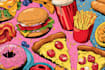 draw food pop art illustration