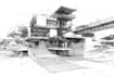 draw an architectural sketches of building illustrations