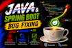 fix java and spring boot bugs and backend issues