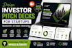 design investor pitch decks for startups
