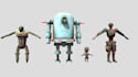 make custom robot psx style, object style, ps1, ps2,  human style, sci fi model