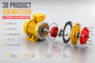 create 3d technical product animation and exploded view