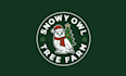 design super snowy owl christmas tree farm logo