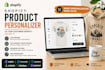 setup shopify product personalizer zepto customily teeinblue zakeke