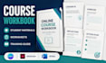design editable canva course workbook, students material design, ebook pdf