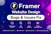 develop framer website fix framer website page framer animation website redesign