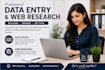 do data entry and web research