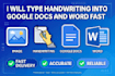 type handwriting into google docs and word