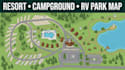 design vector resort map, campground map and rv park map