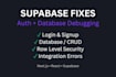 fix supabase authentication and database issues
