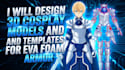 design 3d cosplay models and templates for eva foam armor