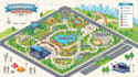 design festival map, event map, isometric map, venue map and vector map