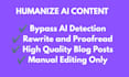 humanize ai content, rewrite and proofread ai text